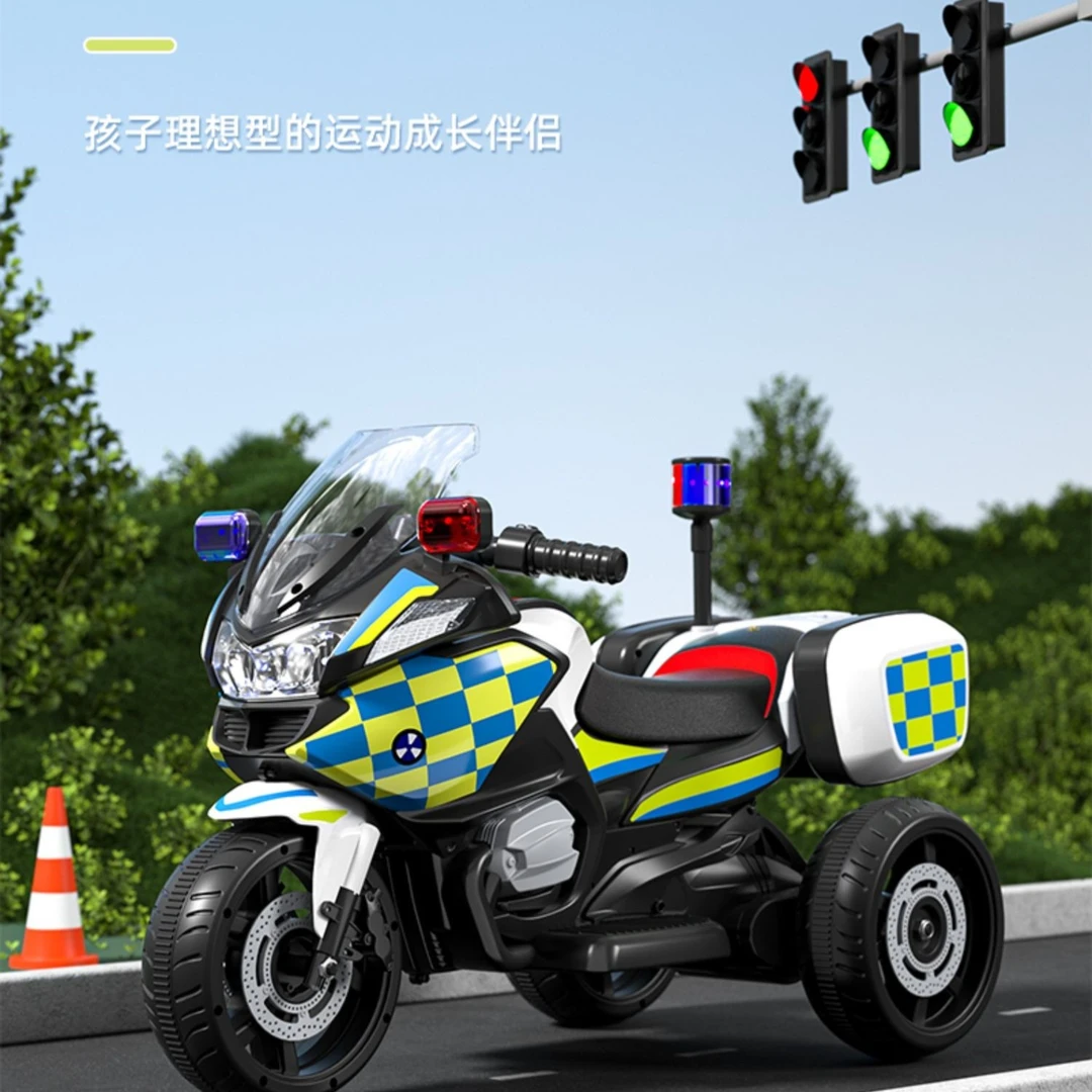 新疆包邮儿童宝宝男孩小朋友警车电动车摩托车玩具车可坐人电瓶充
