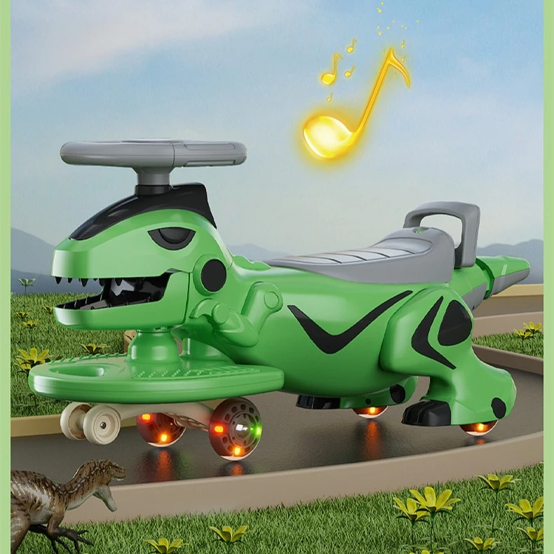 儿童扭扭车恐龙霸王龙摇摆车大童卡通动物造型仿真趣味带音乐灯光