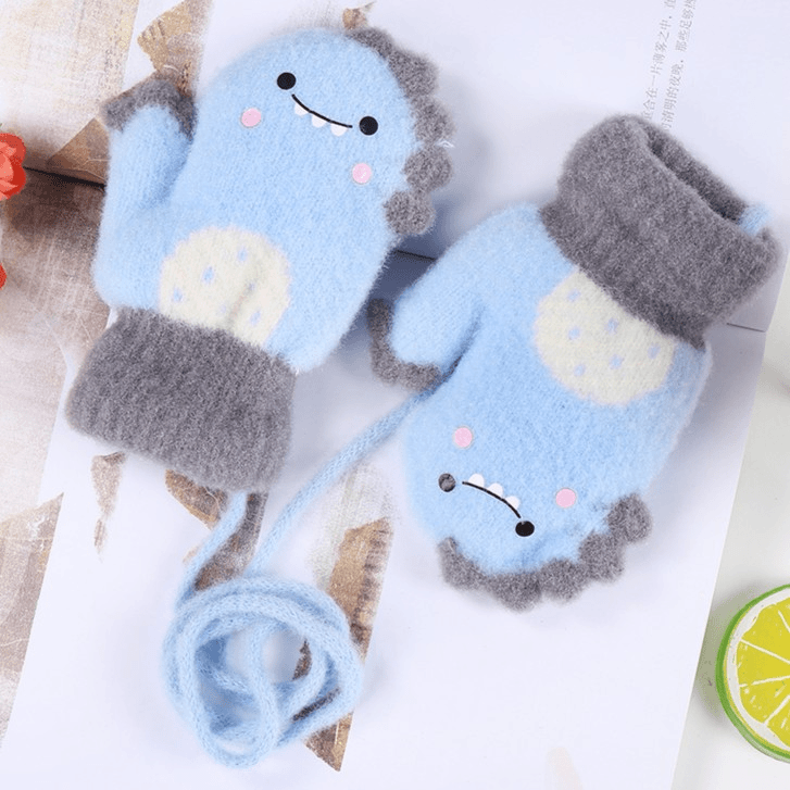 儿童婴儿宝宝手套0-3岁2男女童可爱幼儿连指冬季加绒加厚保暖冬天