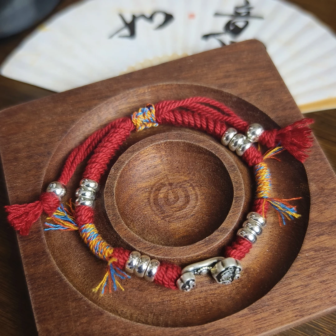 足银手链 大喜原创【如意盘缠】手链复古编绳纯手工银制品盘缠