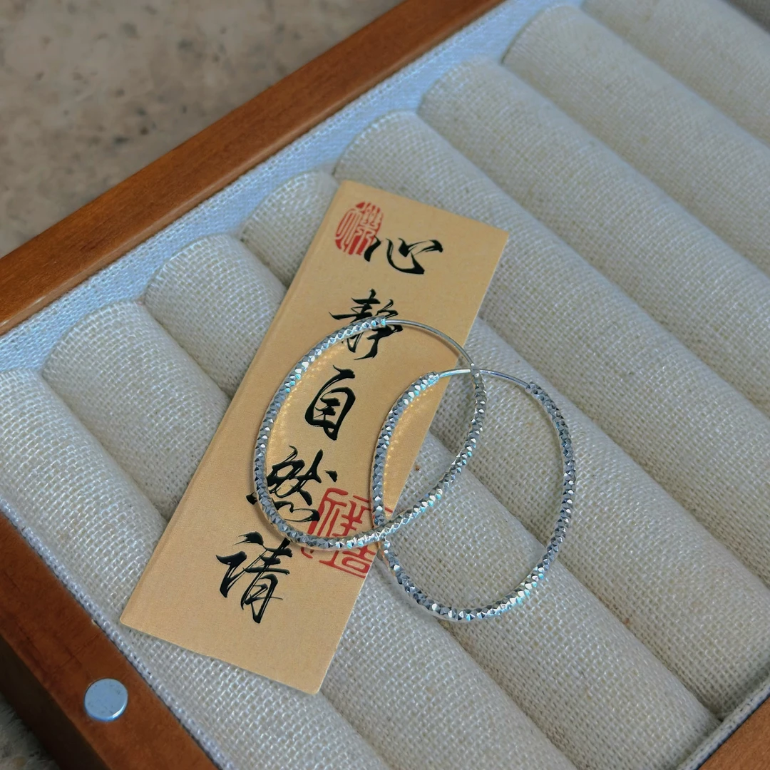 925银耳饰 大喜【随圆】轻奢百搭小众简约气质复古精致耳坠