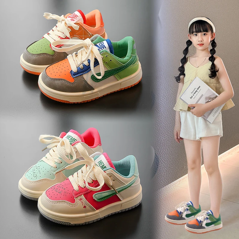 巴拉童年优选儿童鞋子女童运动鞋2025春秋新款小女孩透气时尚鸳鸯