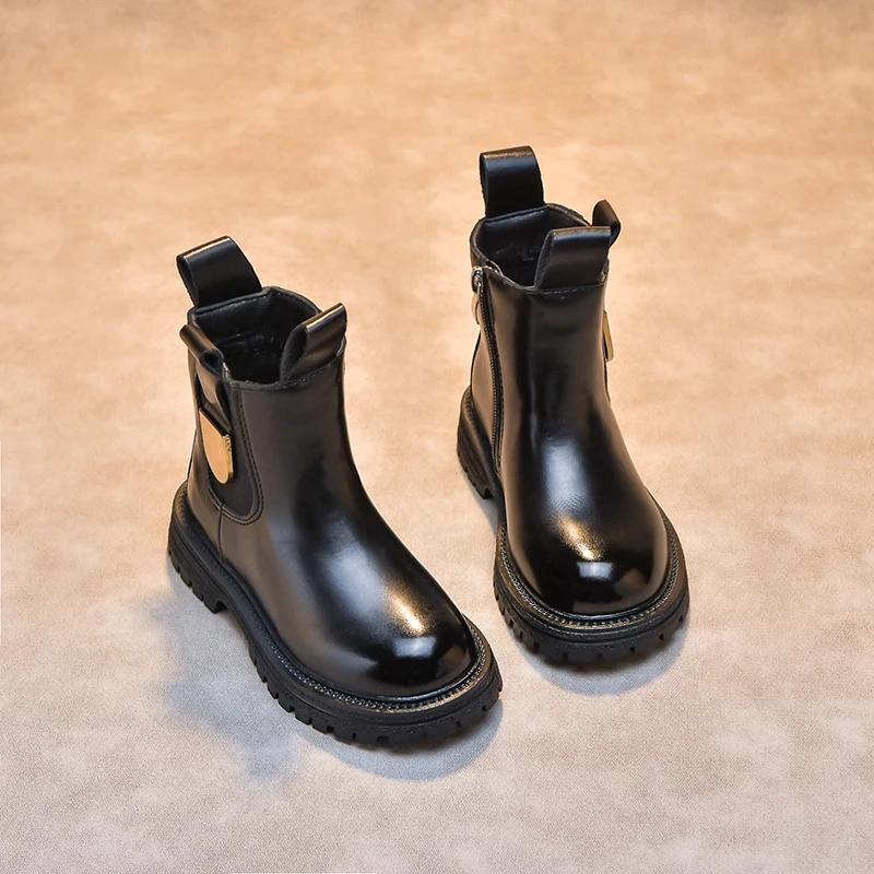 巴拉巴拉男孩女孩女童鞋马丁靴2024秋季新款英伦风儿童短靴洋气小