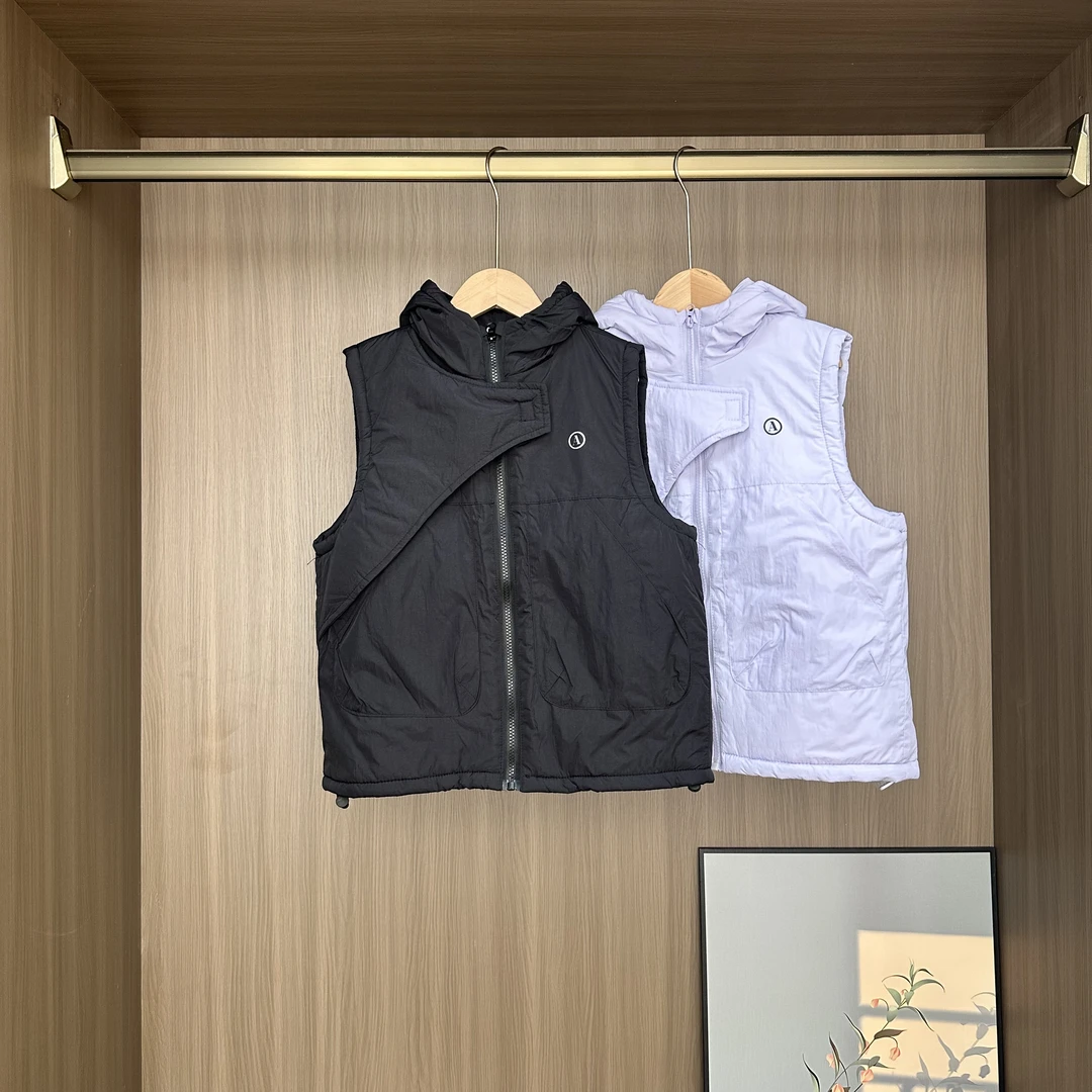 秋冬季纯色儿童连帽无袖棉马甲上衣男女童中大童