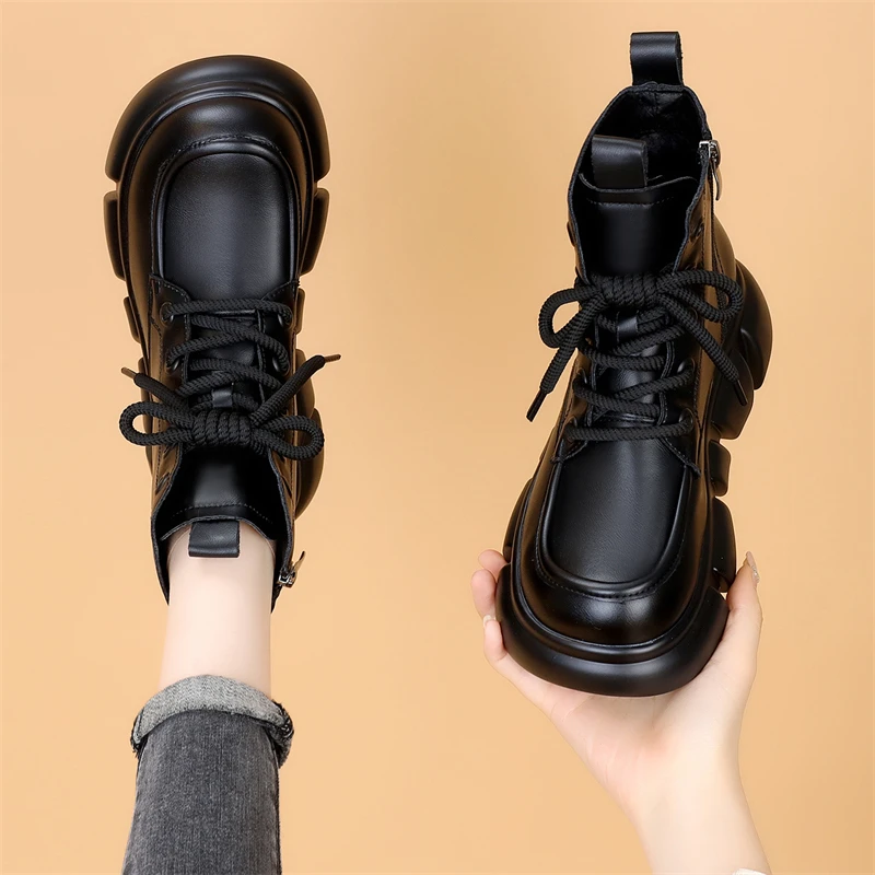 韩版大头马丁靴女2025年秋冬新款单靴英伦风厚底时尚百搭短靴显瘦
