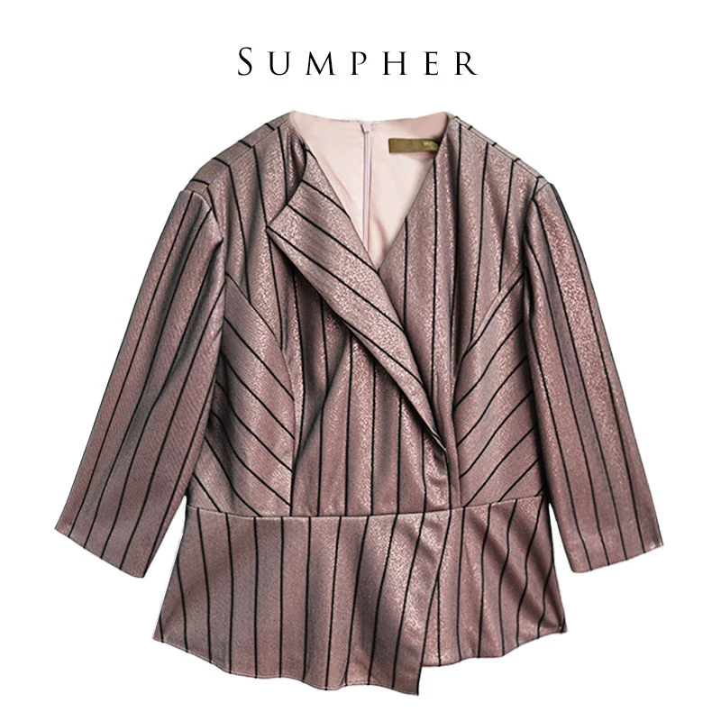 慕天姿专柜精选折扣时尚高端气质女装新款洋气通勤女粉上衣-18259