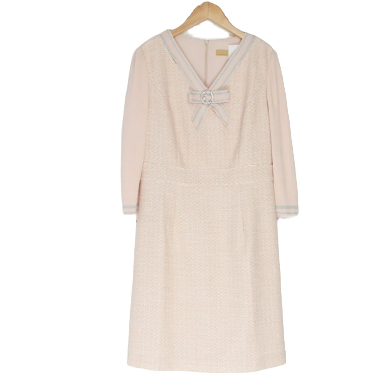 LAI睐专柜撤柜折扣女装新款洋气通勤时尚百搭粉色女连衣裙-15053