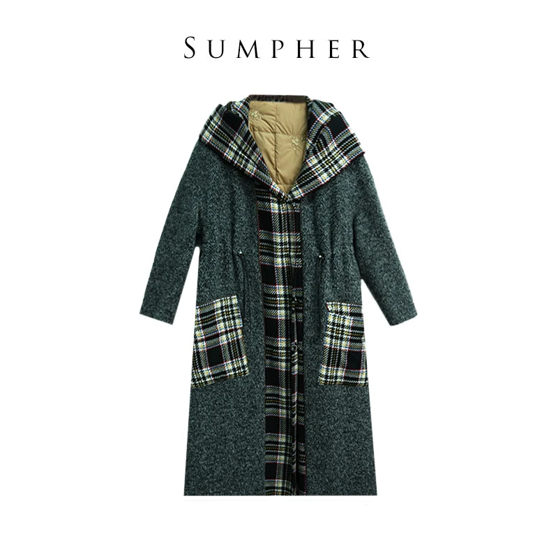 【银钻家】冬精选女装新款高端时尚女士雪花黑色大衣-17501