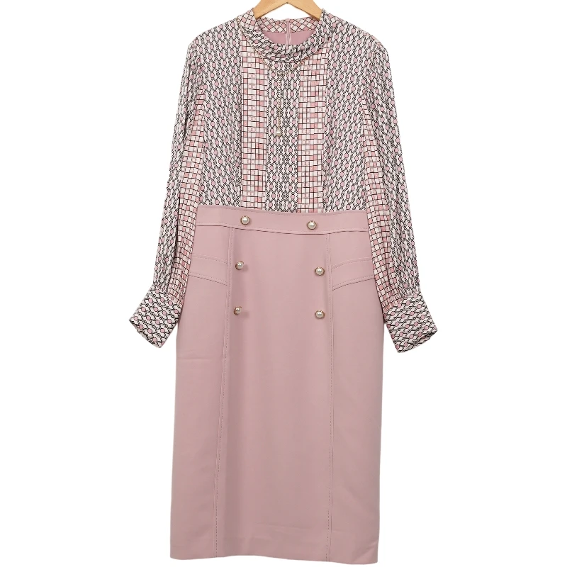 MT姿女装新款洋气通勤粉女连衣裙-12881