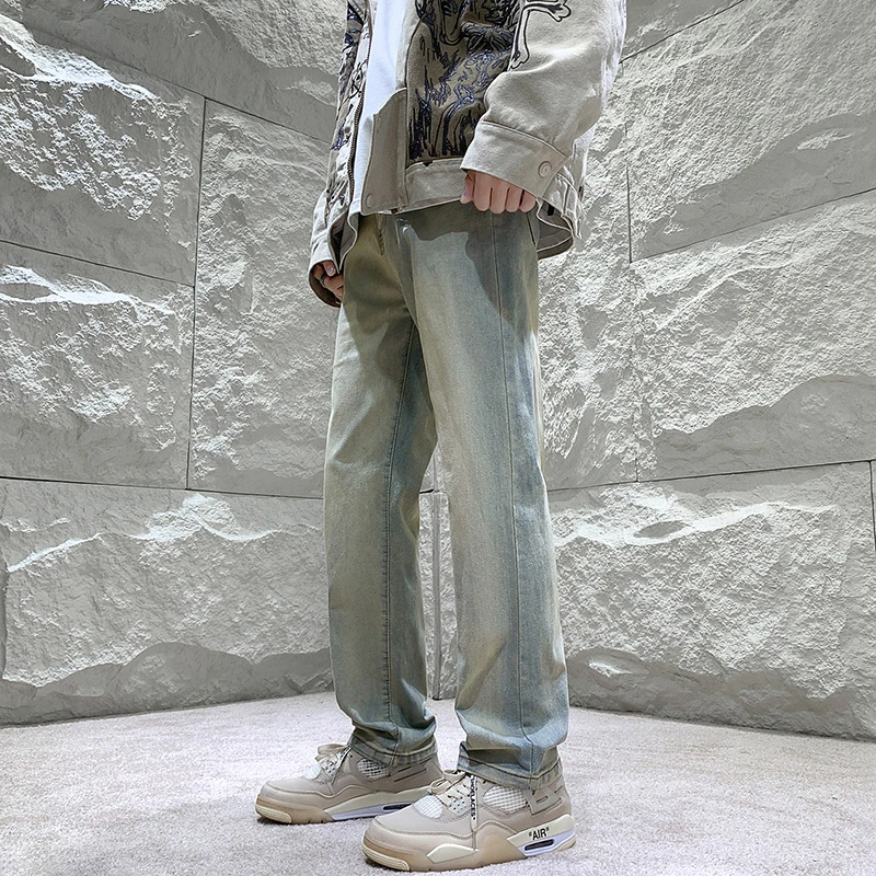 牛仔裤秋冬季直筒裤潮ins宽松百搭痞帅港风高街潮流牛仔裤