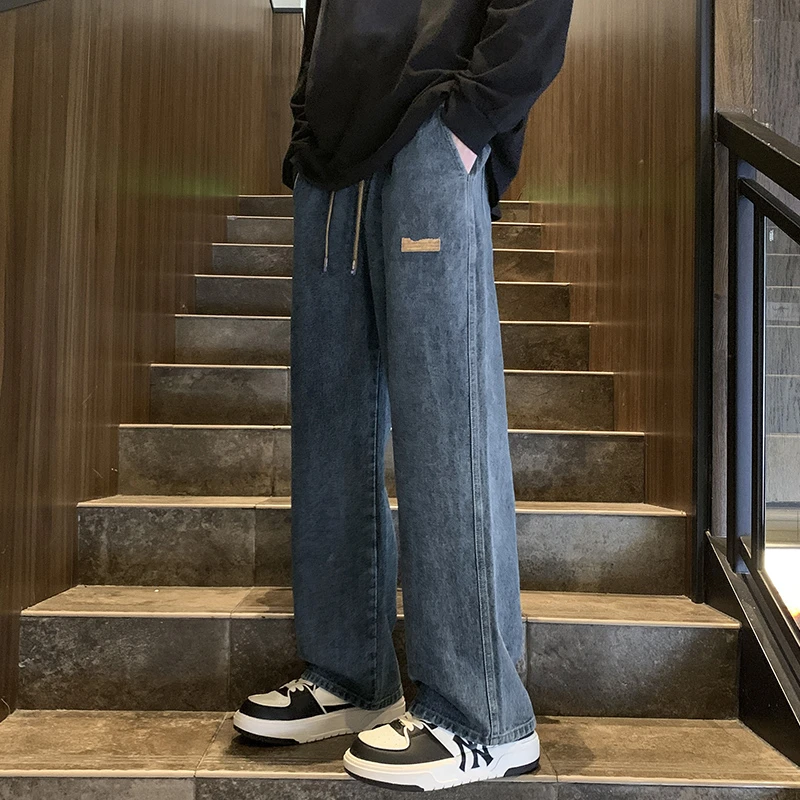 牛仔裤男女同款秋冬美式高街vibe宽松直筒阔腿裤潮牌复古休闲长裤
