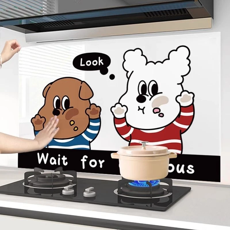装饰厨房灶台防火耐高温墙贴可爱卡通防污贴纸自粘防水防潮油烟贴