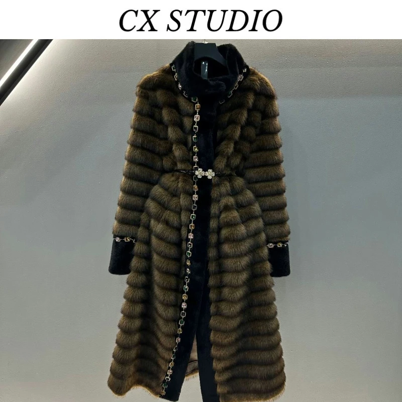 编码74 经典收腰轻奢时尚秋冬季毛毛外套（定制女装）SJ2120A