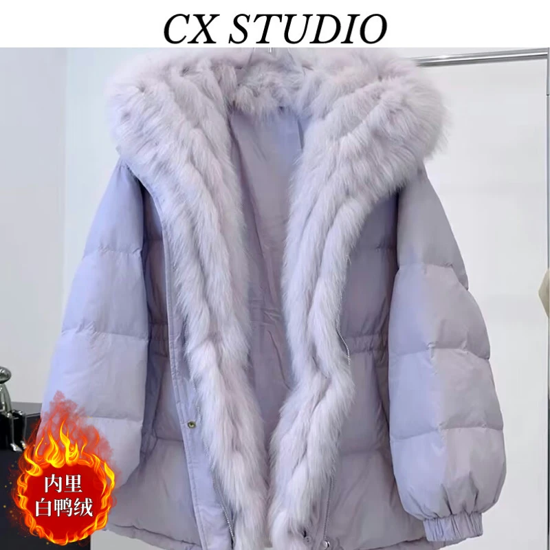 经典收腰轻奢时尚冬季真狐狸毛羽绒服短外套（定制女装）PH09