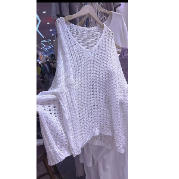 新款V领镂空衫 （90斤穿到180斤）（3028）