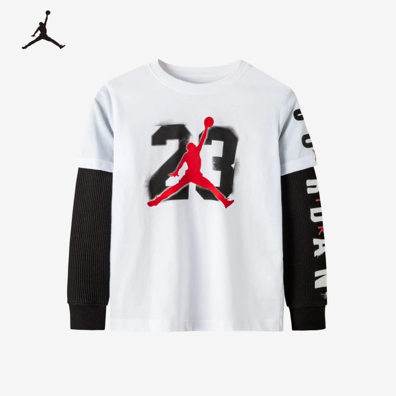 Air Jordan 童装男童假两件长袖圆领T恤 JDB-LK-B893