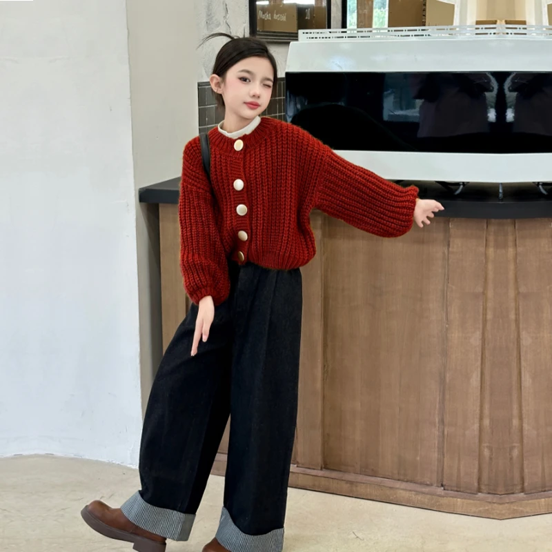 女童秋装套装2024新款洋气休闲春秋款衣服女孩秋季时髦开衫两件套