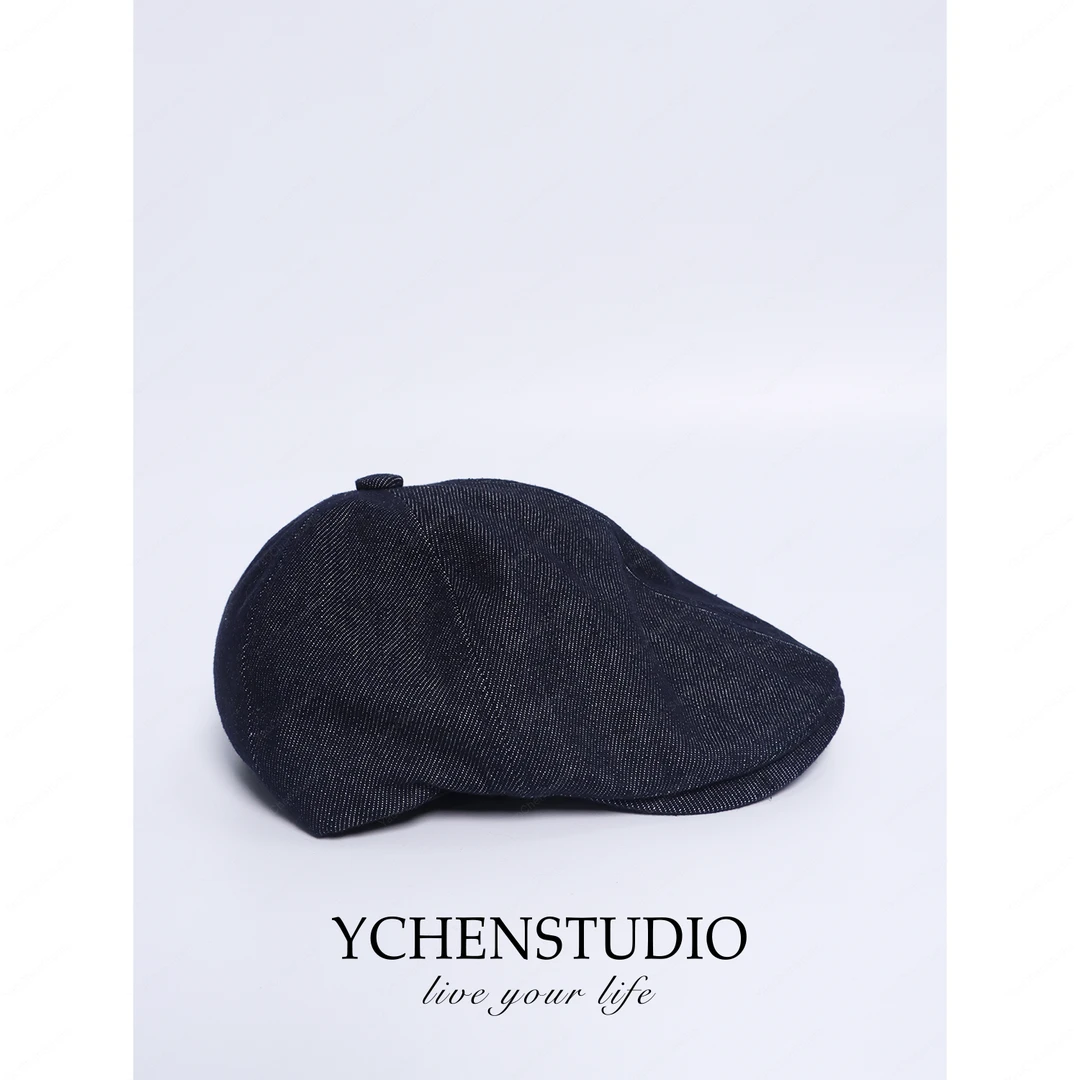 YCHENSTUDIO秋季新款简约纯色前进帽复古贝雷帽46820