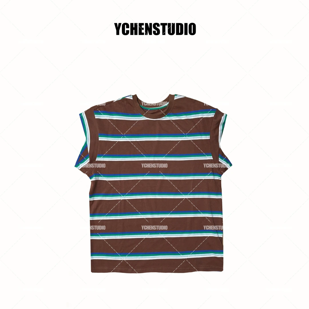 YCHENSTUDI无袖条纹T恤百搭时尚60233