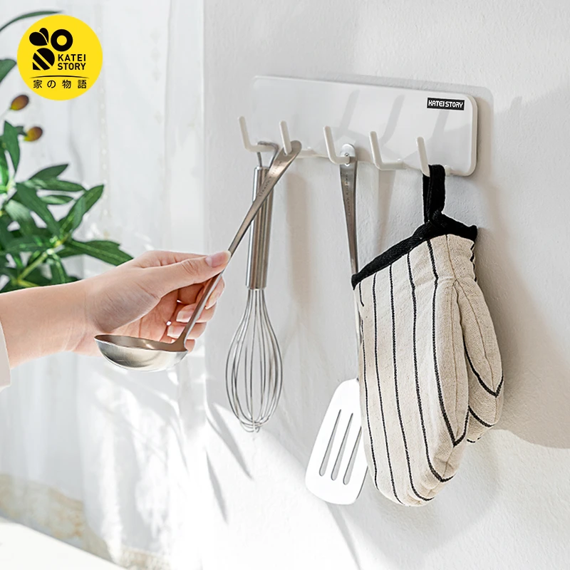 家之物语冰箱磁吸旋转免打孔无痕五连粘钩浴室强力家用防盗门磁铁