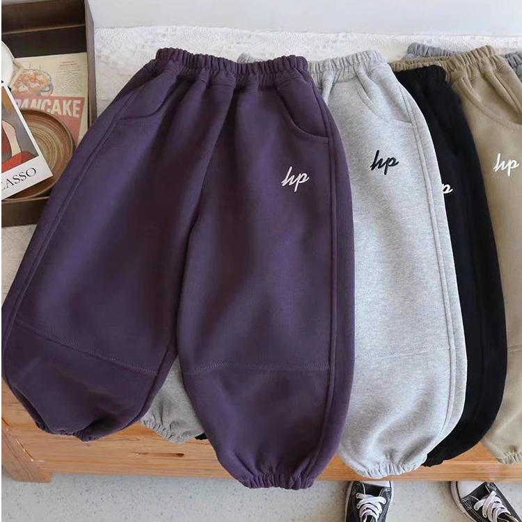 儿童运动裤子春秋款男童2025痞帅风女童洋气裤子春秋季字母卫裤潮