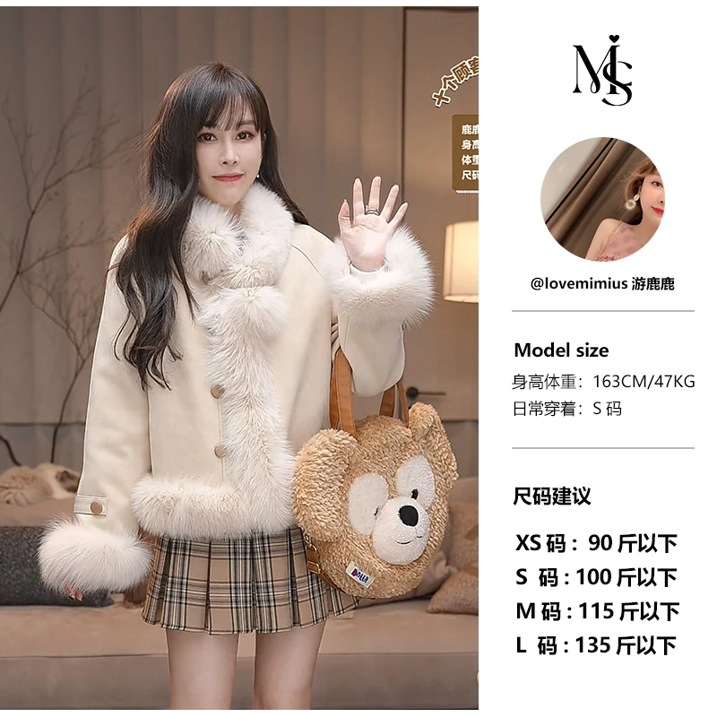 【MIMIUS＆雪儿】狐狸毛氛围感短款鹅绒服  E11247