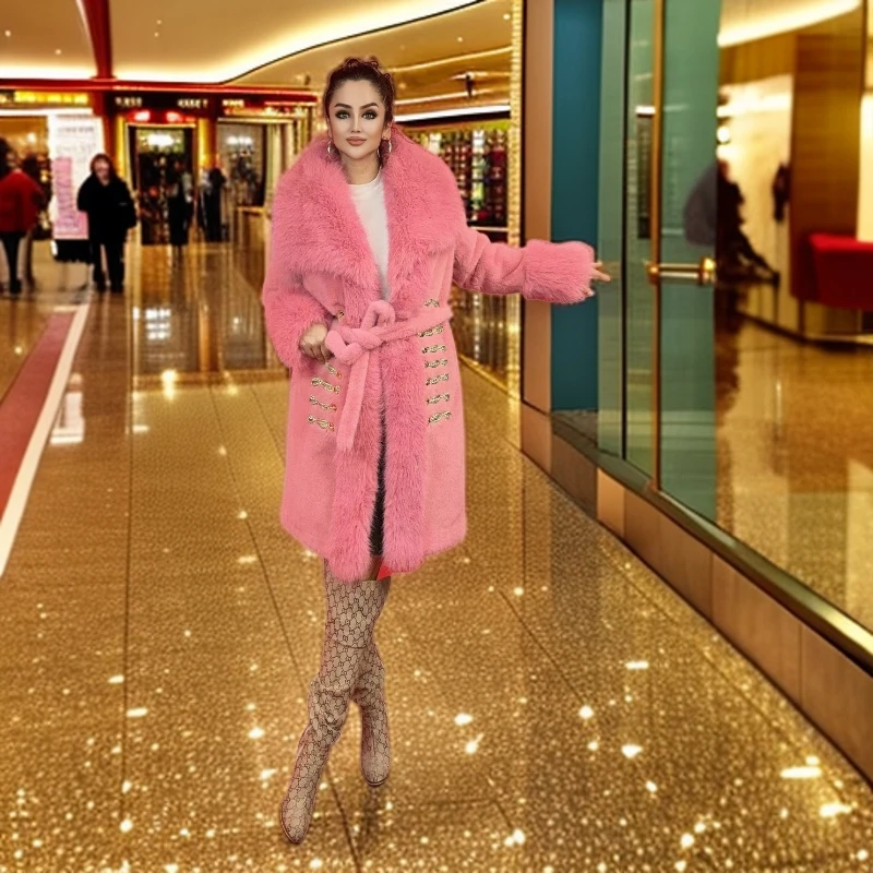 时尚新款女装女士女款冬季中长款设计气质大衣外套