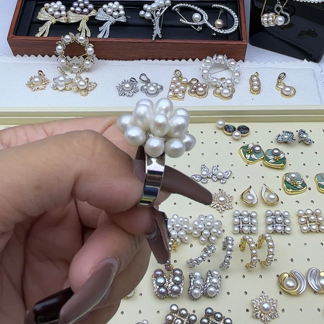 淡水珍珠戒指合金