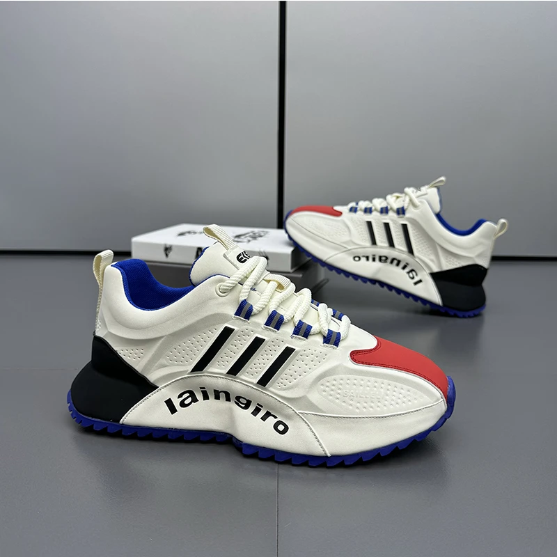 秋季软底新款男鞋时尚百搭厚底休闲潮鞋男士潮流轻便低帮透气跑步