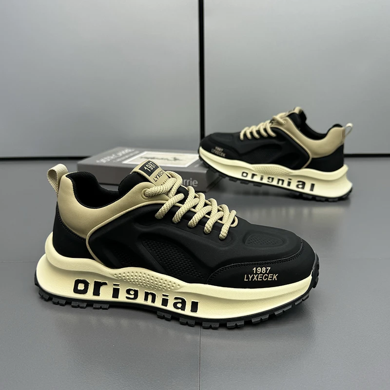 休闲男鞋时尚潮流百搭韩版潮鞋男士低帮厚底软底透气秋季运动鞋