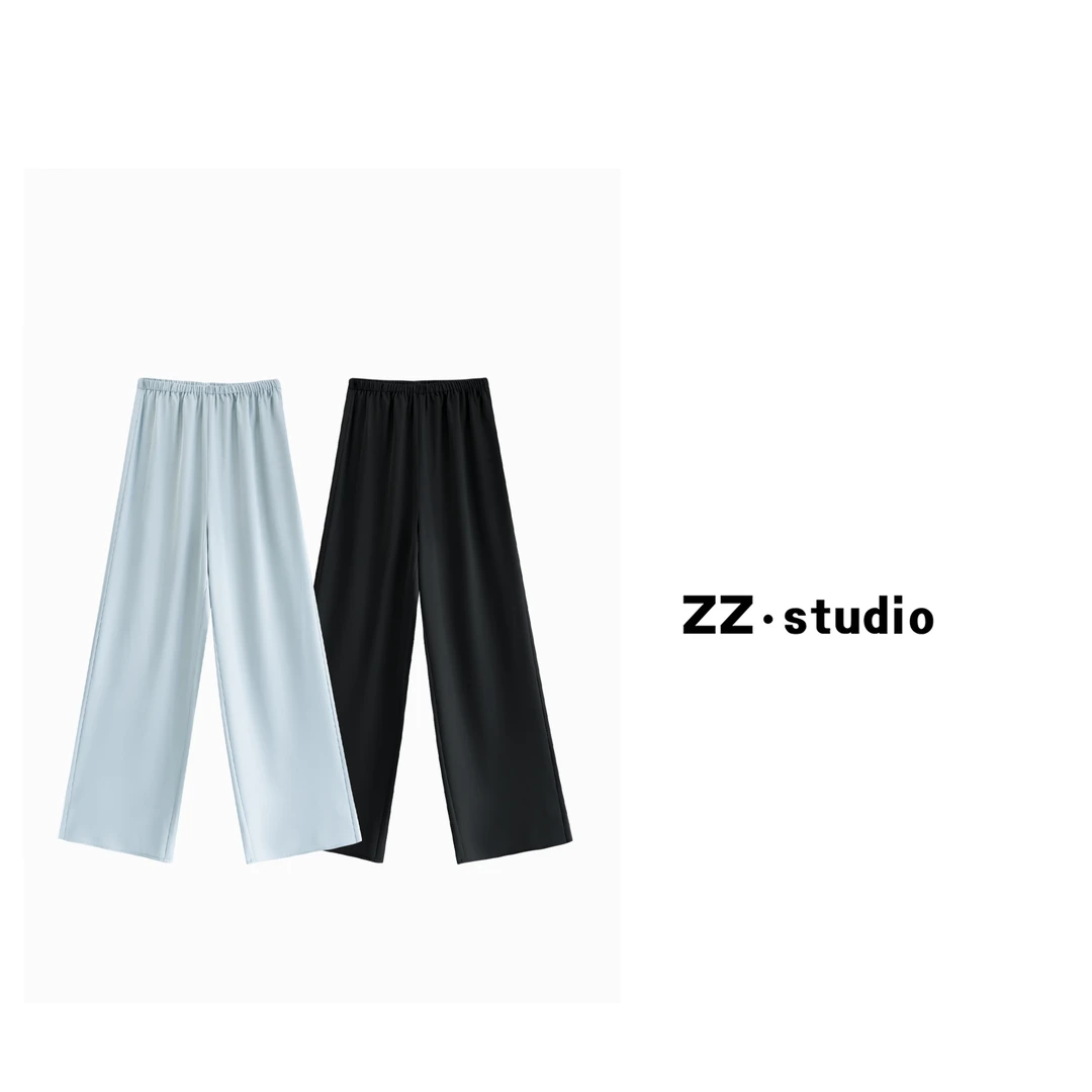 一口苏达 腿直神裤 夏季显瘦遮胯显腿细显腿直松紧腰休闲裤A160