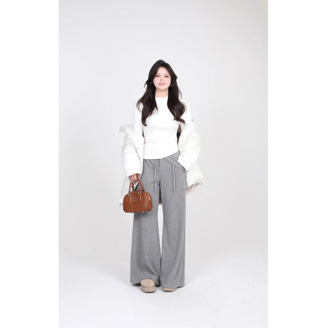 一口苏达 厚毛巾 2024冬显瘦气质百搭磨毛休闲裤