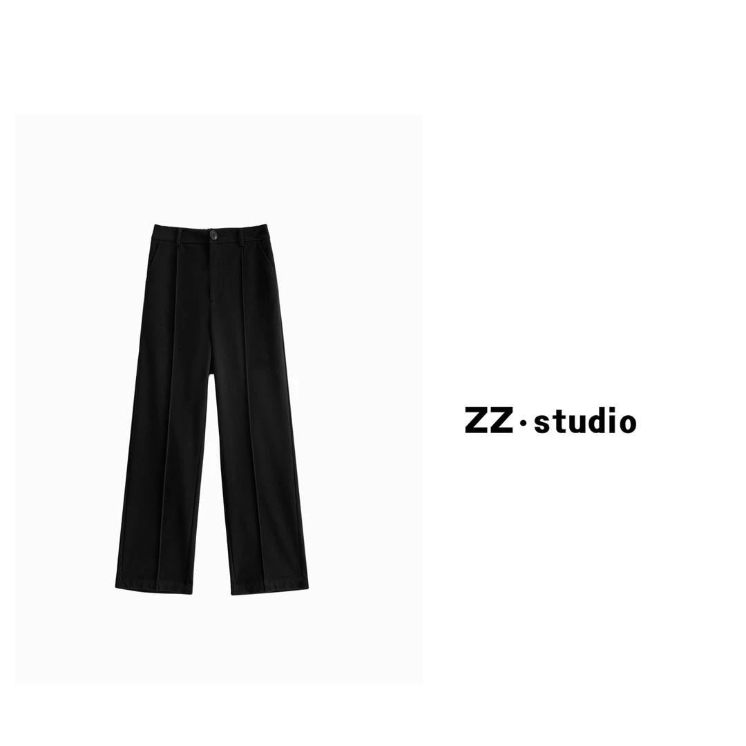 一口苏达显瘦黑裤 2024冬季显瘦百搭舒适休闲气质休闲裤A326