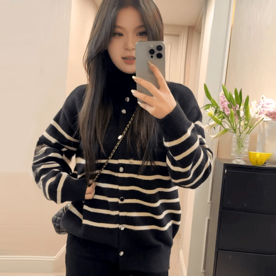By张胖胖版型定制 春季新款显瘦休闲百搭条纹毛衣【清仓专属】A6
