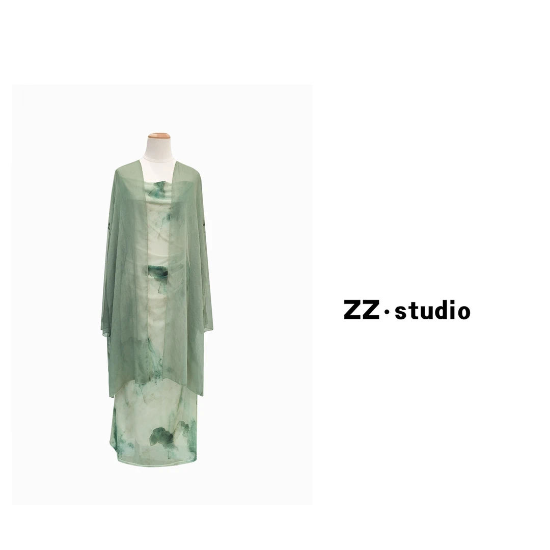 一口苏达 初夏 夏季显瘦气质百搭显腰细新中式连衣裙套装A99