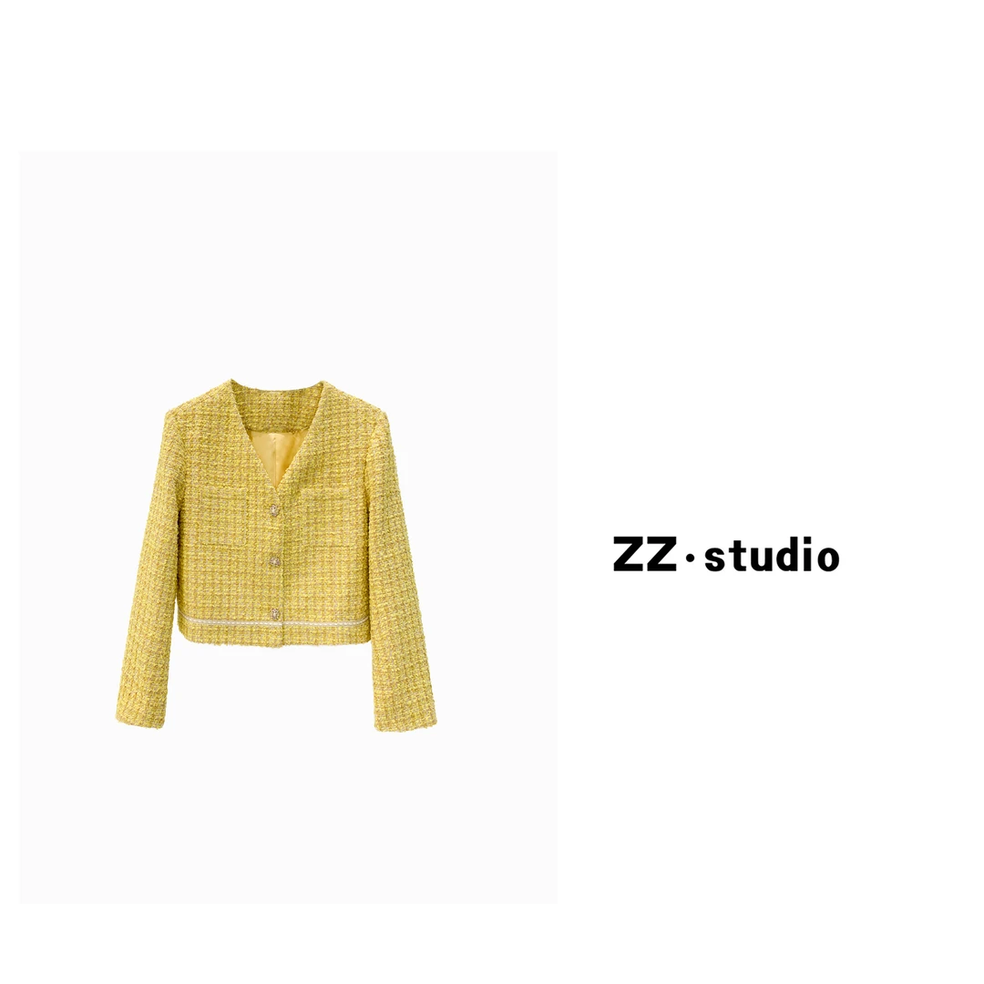 一口苏达明媚 冬季气质显瘦舒适百搭小香风时尚休闲短外套A217