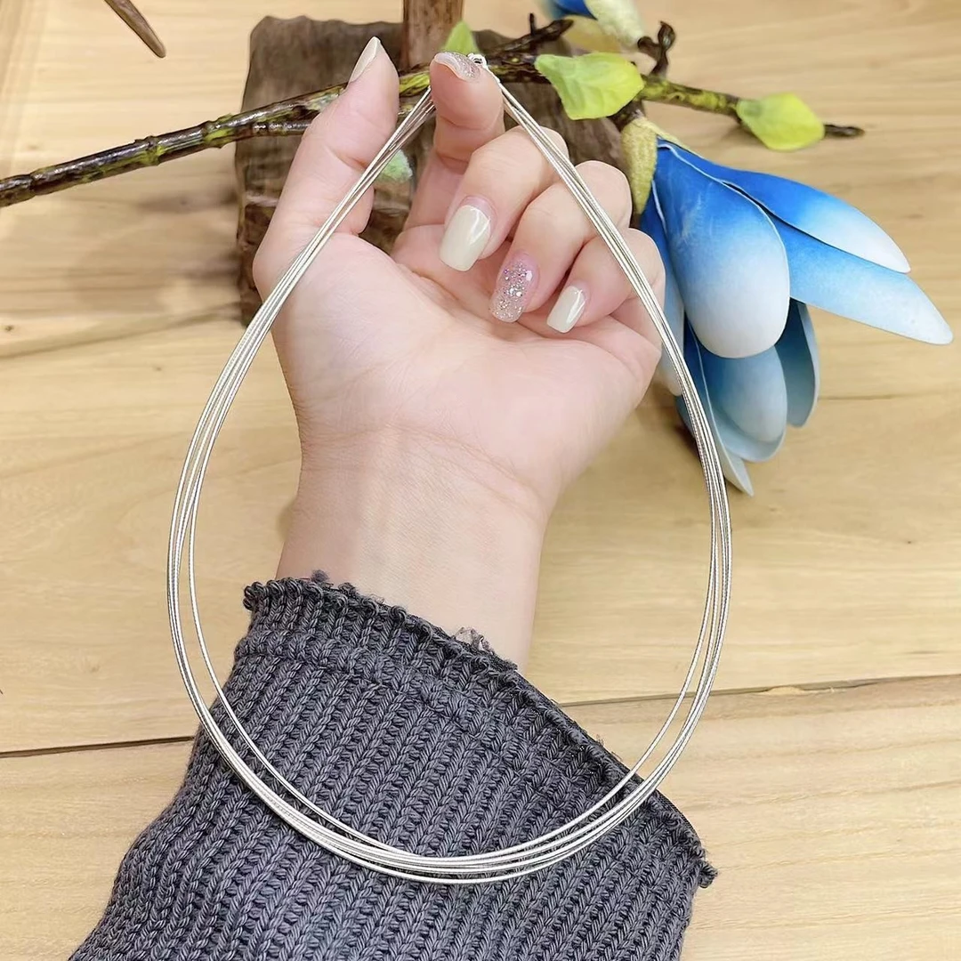 链子925银 时尚气质百搭复古素款手工s925银韩版素圈项圈简约083