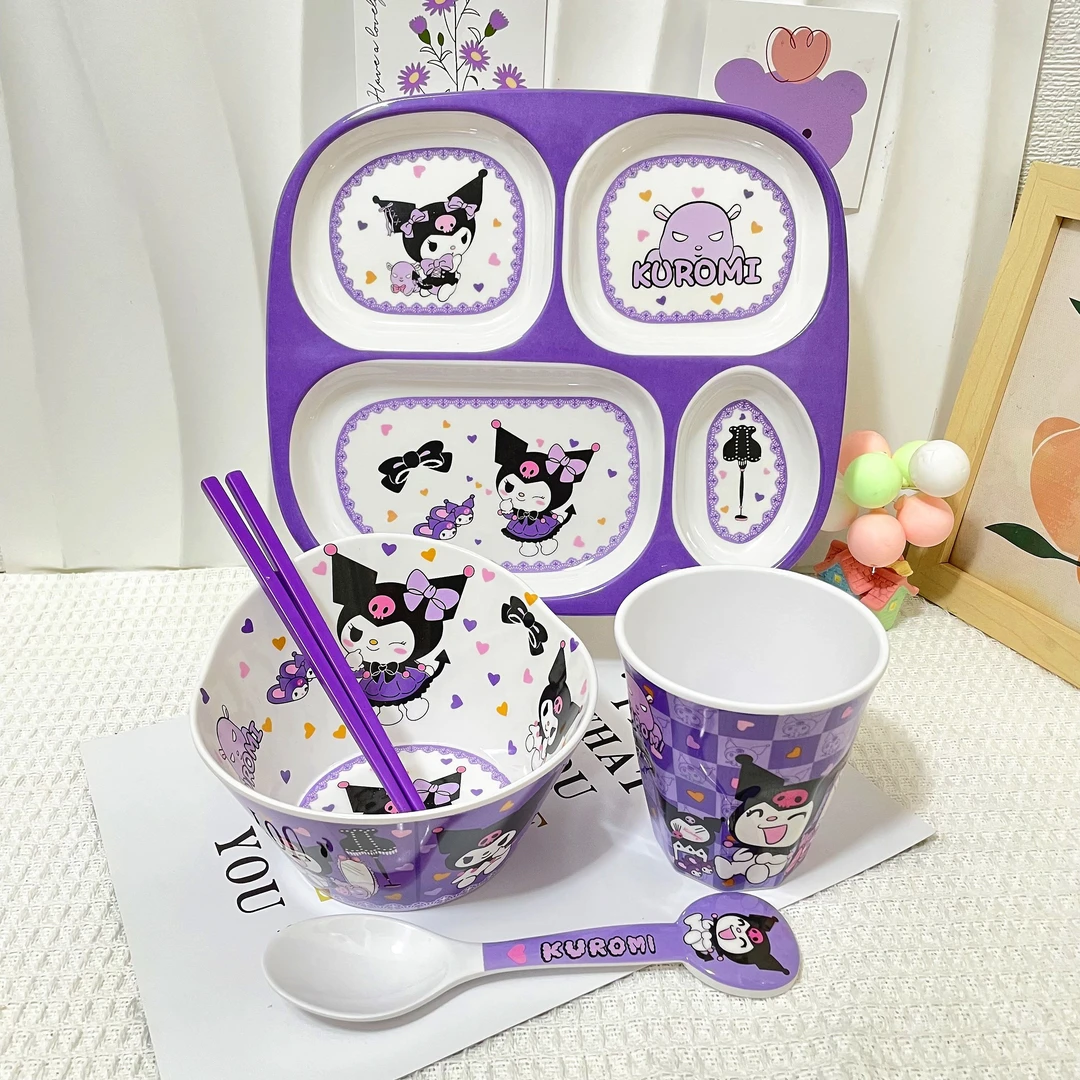 网红学生家用分格盘子吃饭碗杯可爱创意卡通防烫耐摔儿童餐具套餐