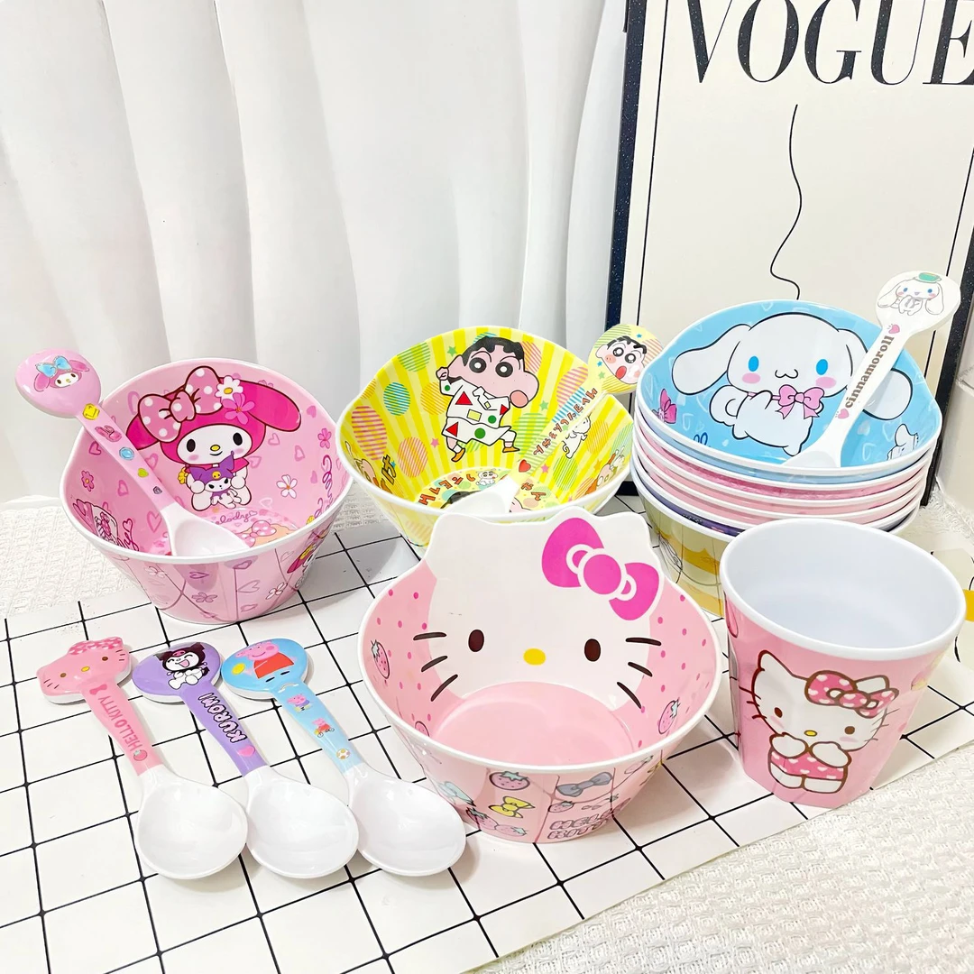 可爱卡通学生餐具小孩幼儿园家用创意耐摔吃饭沙拉碗水杯分隔盘子