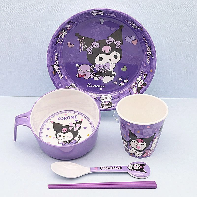 库洛米儿童餐具卡通可爱家用耐摔防烫幼儿园学生餐盘吃饭专用饭碗