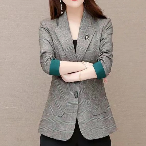 D690  春秋时尚气质修身遮肉显瘦洋气修身西服外套