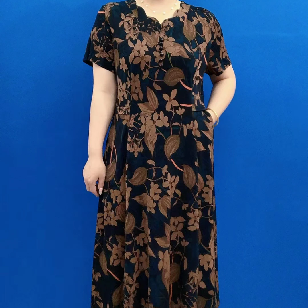 夏季新款花边领双兜连衣裙