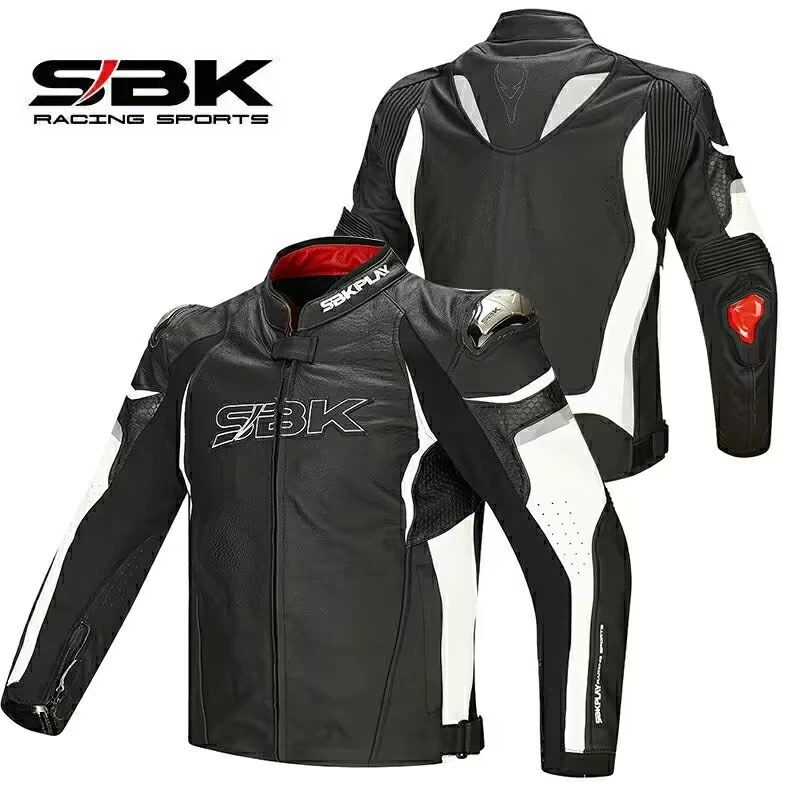 5折SBK皮衣摩托车骑行服男防风保暖冬季机车服赛车装备竞技四季
