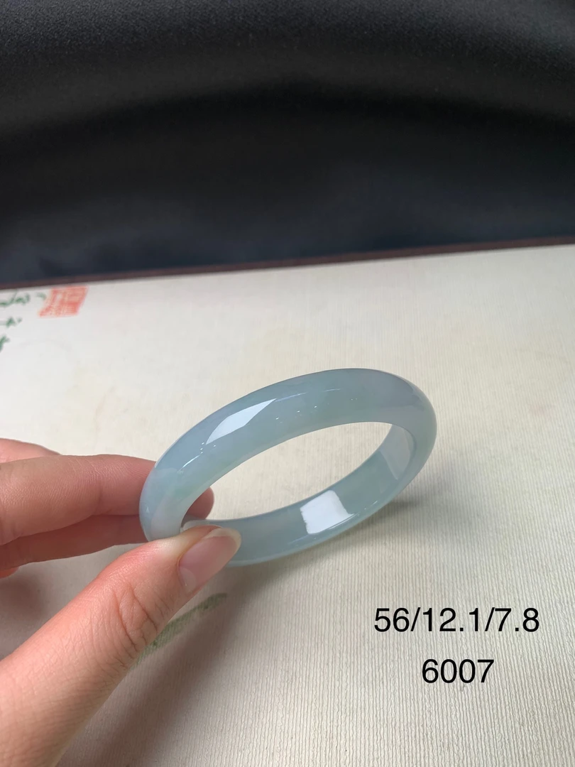 56圈口晴底贵妃手镯天然缅甸翡翠#货号6007