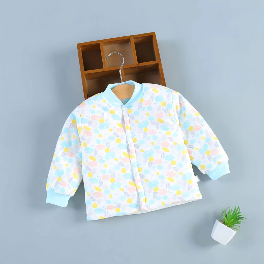 春秋季新款婴儿保暖上衣宝宝卡通棉衣0-2岁薄棉棉服单上衣薄棉袄