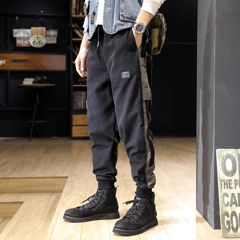 潮龛秋冬潮牌运动休闲裤男束脚宽松冬季加绒男士卫裤加厚重磅裤子