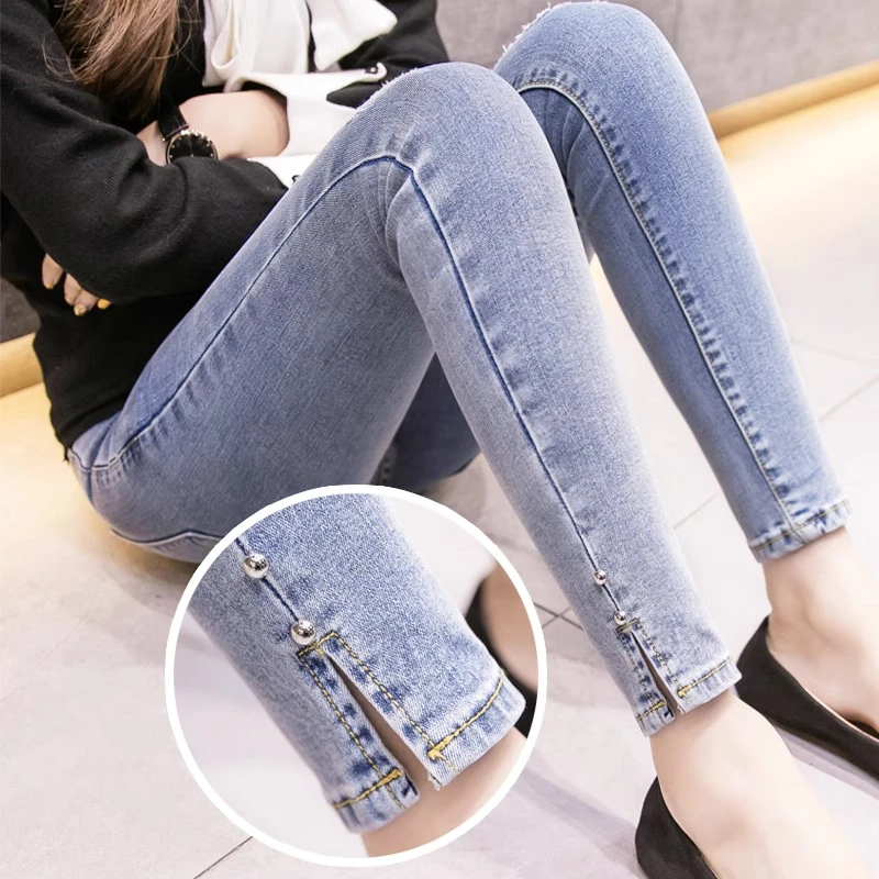 孕妇牛仔裤春夏外穿薄款九分裤2024时尚孕妇显瘦打底裤潮妈春夏款