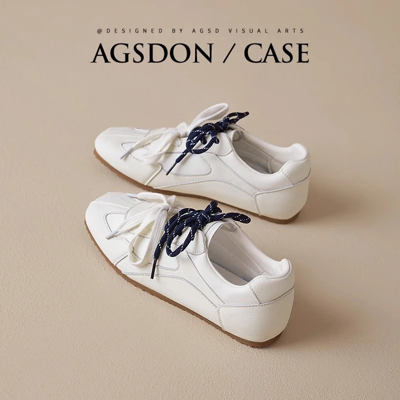 奥古狮登芭蕾德训鞋女2024夏季百搭软底女鞋运动休闲女款小白鞋