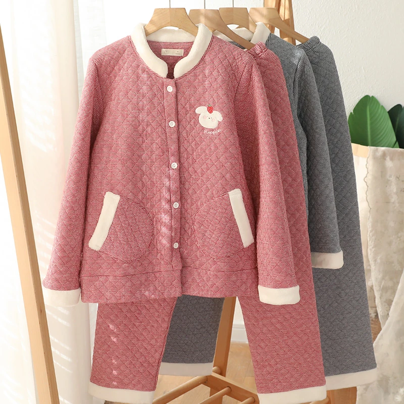 『冬款清货』晴羽加厚空气棉夹棉睡衣家居服套装LZ2029