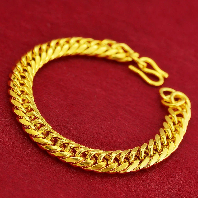 合金手链 大气经典仿金手链男士霸气个性老板链情侣时尚潮男饰品